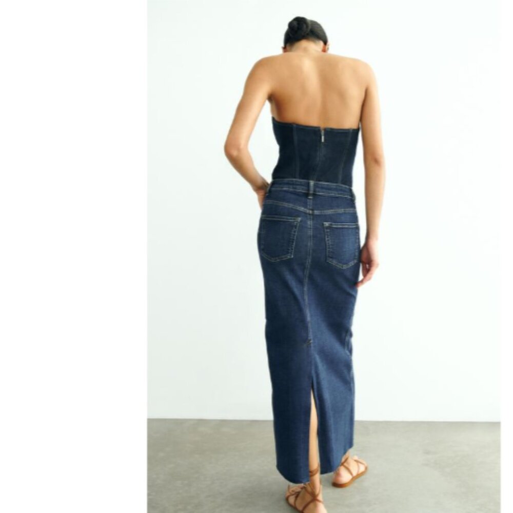 COO? Zara - High Waisted Denim Skirt - L - Picture 3 of 11